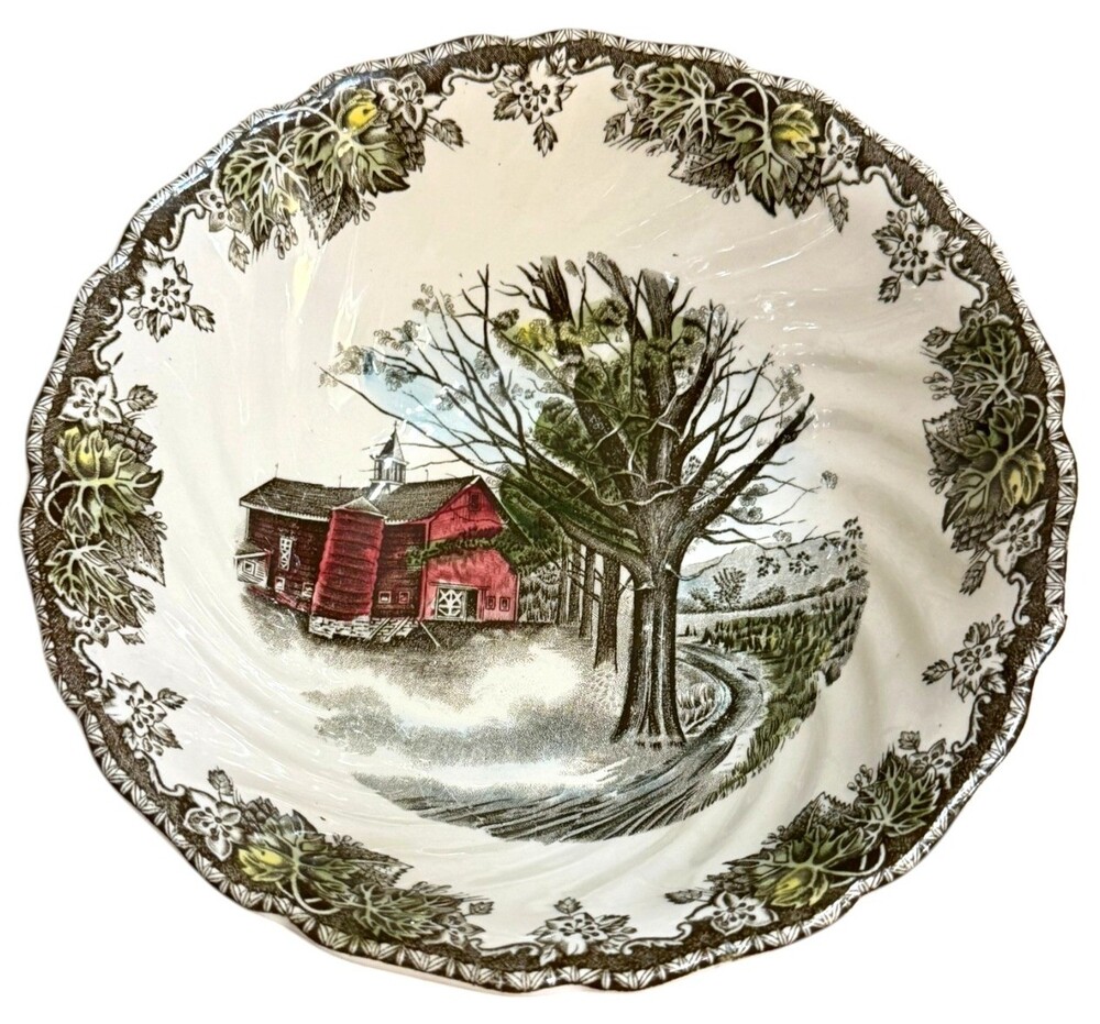 Johnson Bros Friendly Village Autumn Mists Round Serving Bowl 8.25" England